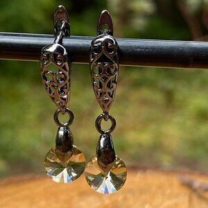 Handmade Czech Crystal Rivoli Earrings